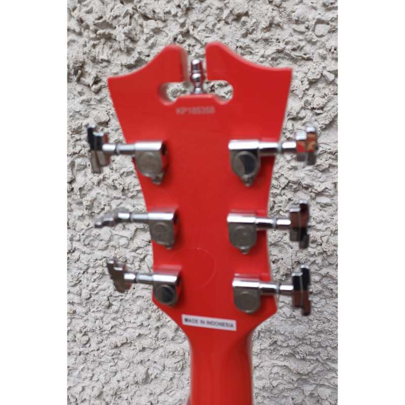 D'Angelico Premier DC Double-cut Semi-hollow Body Electric Guitar in Fiesta Red Finish, Secondhand - Image 5