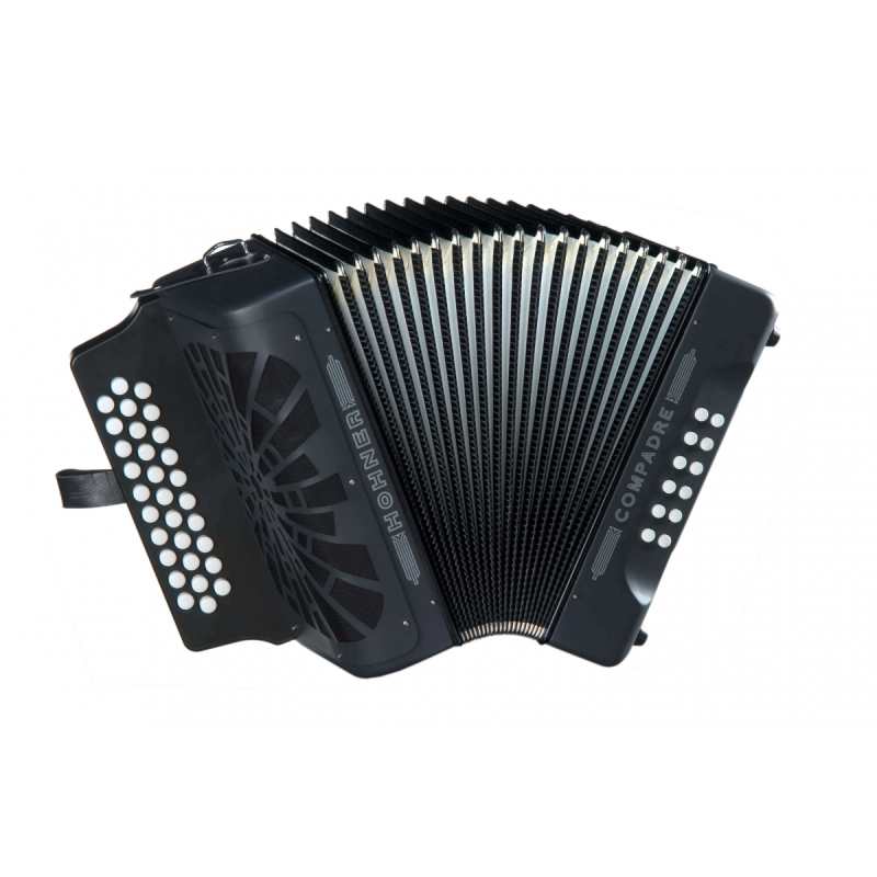 Hohner Compadre 3-Row Diatonic Melodeon (G/C/F) in Black with Gig Bag ...