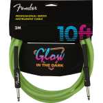 Fender Professional Glow in the Dark Cable, Green, 10ft (3M) Guitar Lead - LAST ONE!