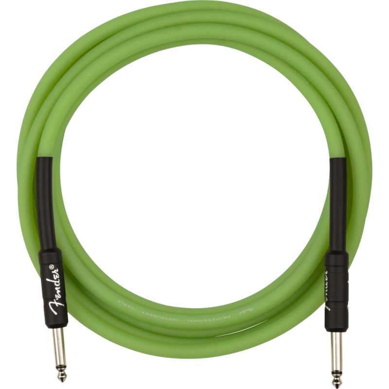 Fender Professional Glow in the Dark Cable, Green, 10ft (3M) Guitar Lead - LAST ONE! - Image 2