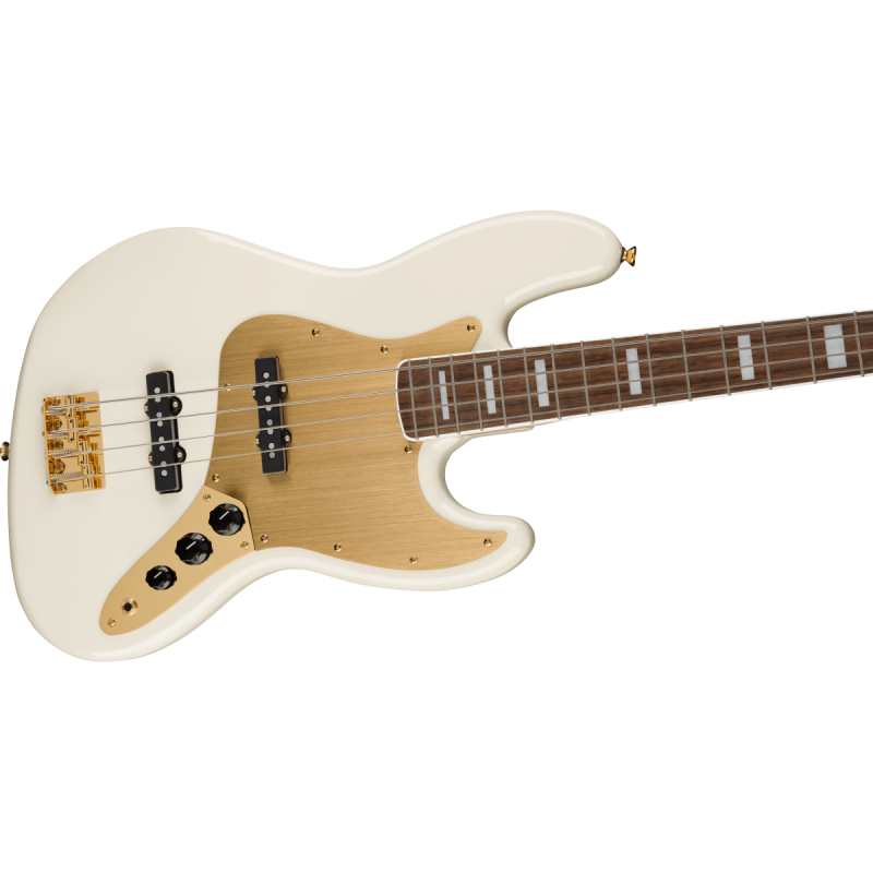 Squier 40th Anniversary Jazz Bass, Gold Edition, Olympic White - Image 5
