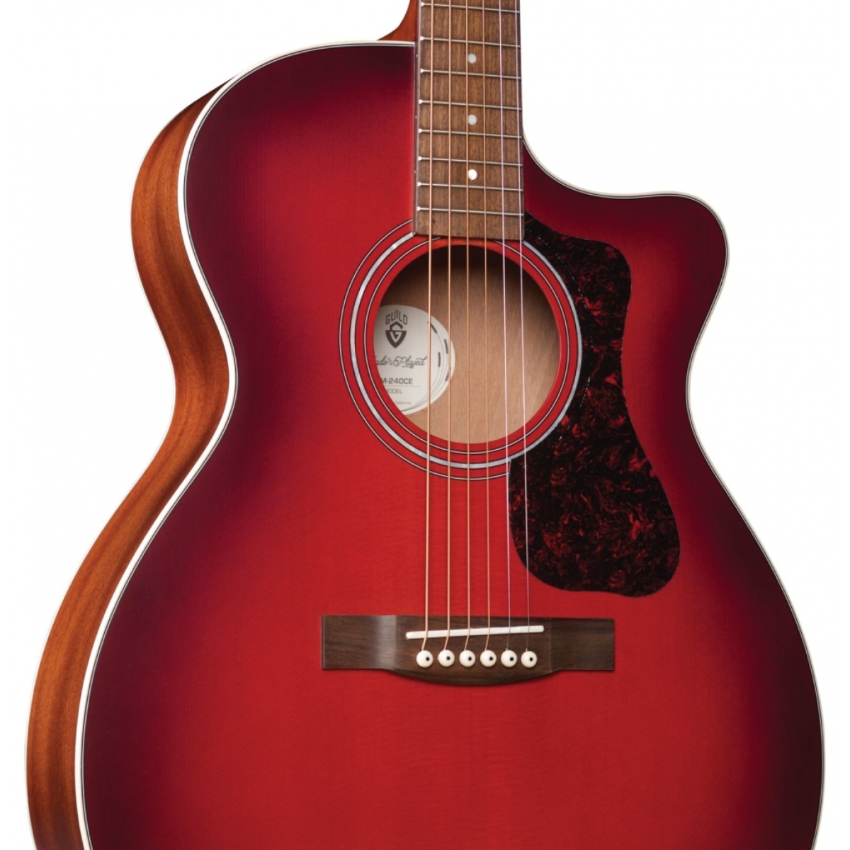 Guild OM 240CE Oxblood Burst Electro Acoustic Guitar OM240CE