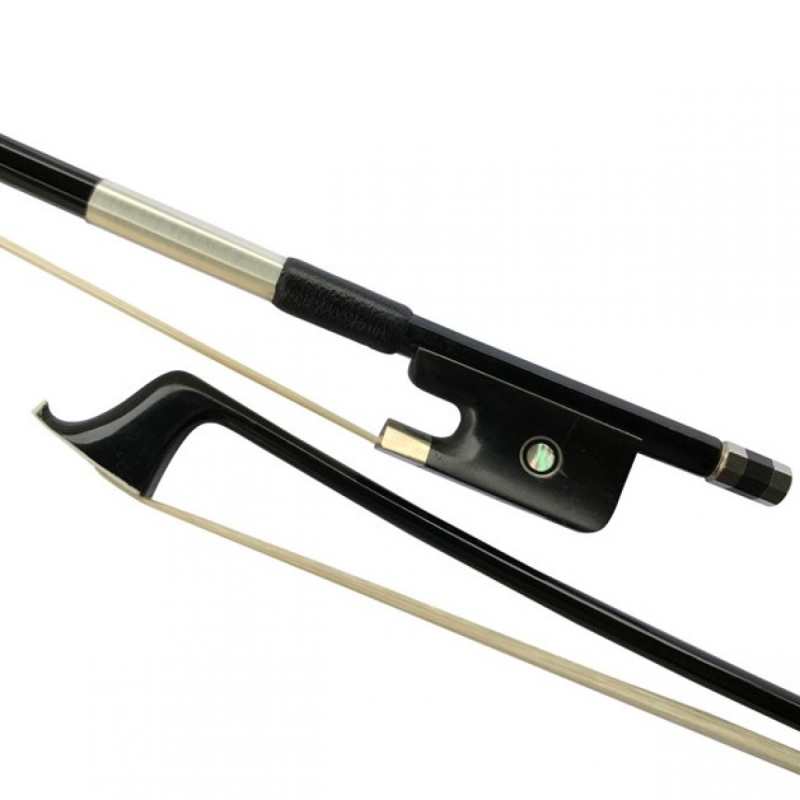Shindo 200 Series Plain Carbon French Style 1/2 Size Double Bass Bow with Round Stick (CBF.200.PC.R.12)