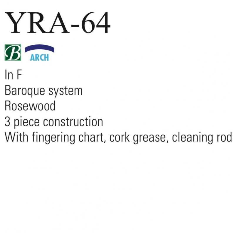 Yamaha YRA-64 Rosewood Treble / Alto Recorder [YRA64] - Image 2