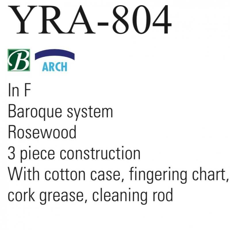 Yamaha YRA-804 Rosewood Treble / Alto Recorder [YRA804] - Image 2