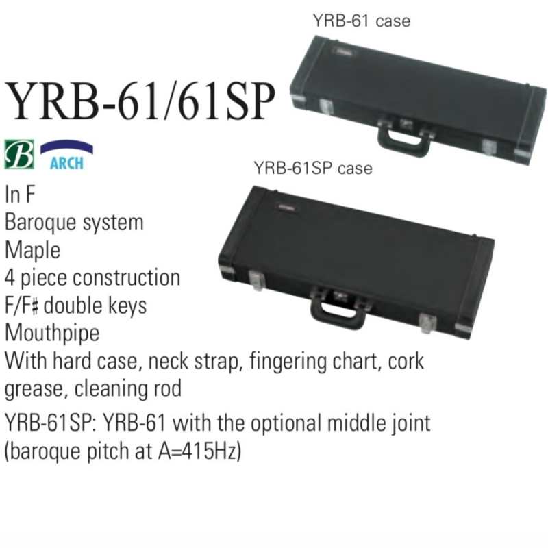 Yamaha YRB-61 Maple Bass Recorder with Hardcase [YRB61] - Image 2