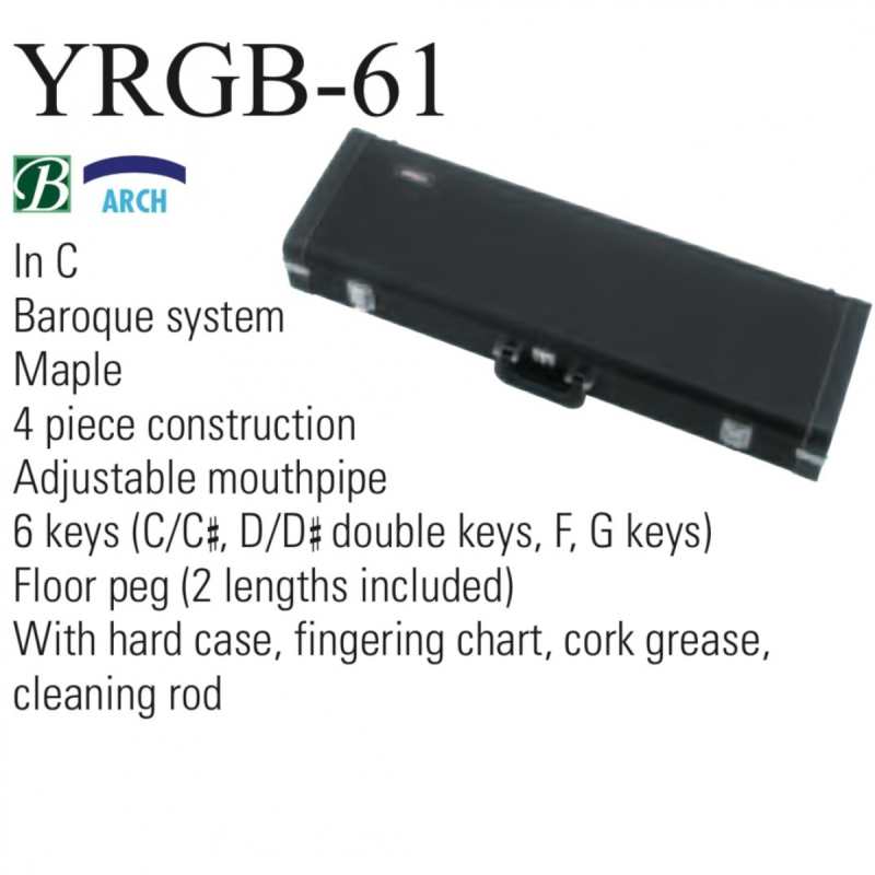 Yamaha YRGB61 Great Wooden Maple Bass Recorder with Hard Case - Image 2