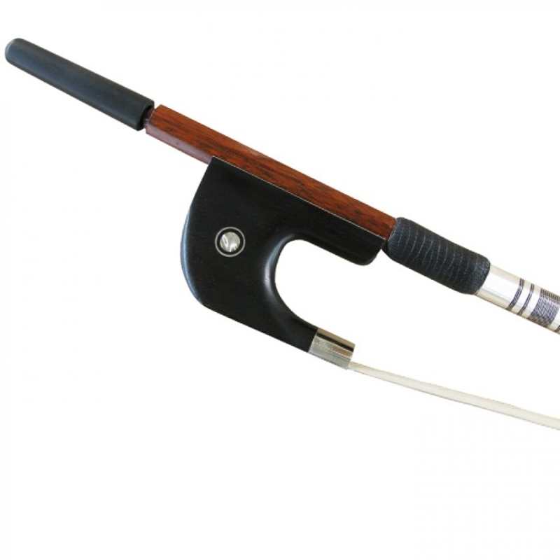 Shindo 600 Series Carbon with Pernambuco Vaneer German Style 3/4 Size Double Bass Bow with Round Stick and Foam Bow Case (CBG.600.CP.R.34) - Image 4