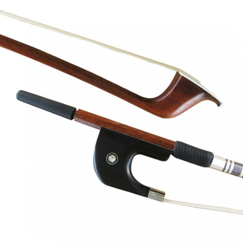 Shindo 600 Series Carbon with Pernambuco Vaneer German Style 3/4 Size Double Bass Bow with Round Stick and Foam Bow Case (CBG.600.CP.R.34)