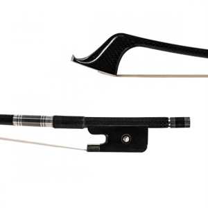 Shindo 400 Series Woven Carbon French Style 3/4 Size Double Bass Bow with Round Stick (CBF.400.WC.R.34)