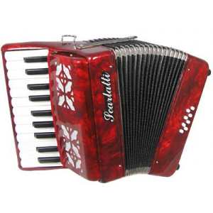Scarlatti 8 Bass Accordion In Red Pearl Finish With Straps (GR41009R)