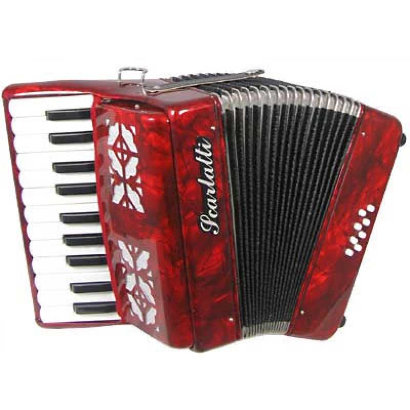 Scarlatti 8 Bass Accordion In Red Pearl Finish With Straps (GR41009R)