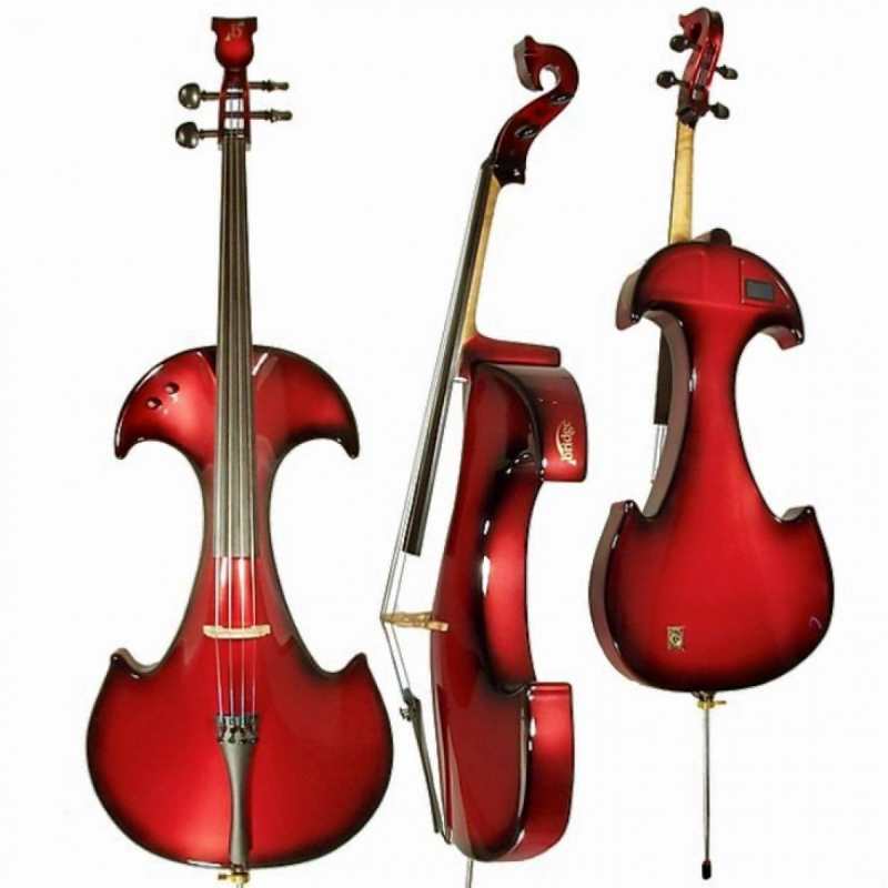 Bridge Draco Electric Cello in Red With Hard Case