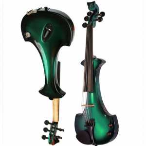 Bridge Lyra 5-String Electric Violin In Green With Fibre Bow & Hard Oblong Case