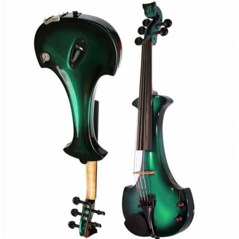 Bridge Lyra 5-String Electric Violin In Green With Fibre Bow & Hard Oblong Case