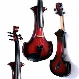 Bridge Lyra 5-String Electric Violin In Red With Carbon Bow & Hard Oblong Case