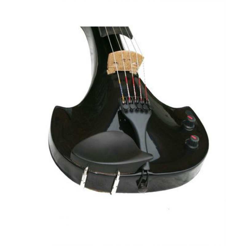 Bridge Lyra 5-String Electric Violin In Black With Fibre Bow & Hard Oblong Case - Image 4