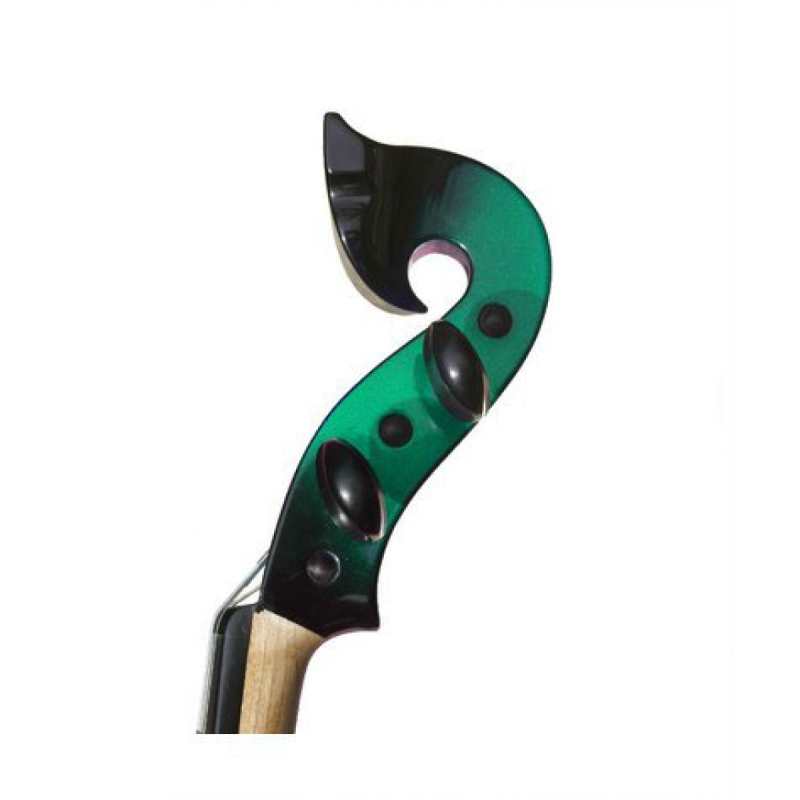 Bridge Lyra 5-String Electric Violin In Green With Fibre Bow & Hard Oblong Case - Image 5
