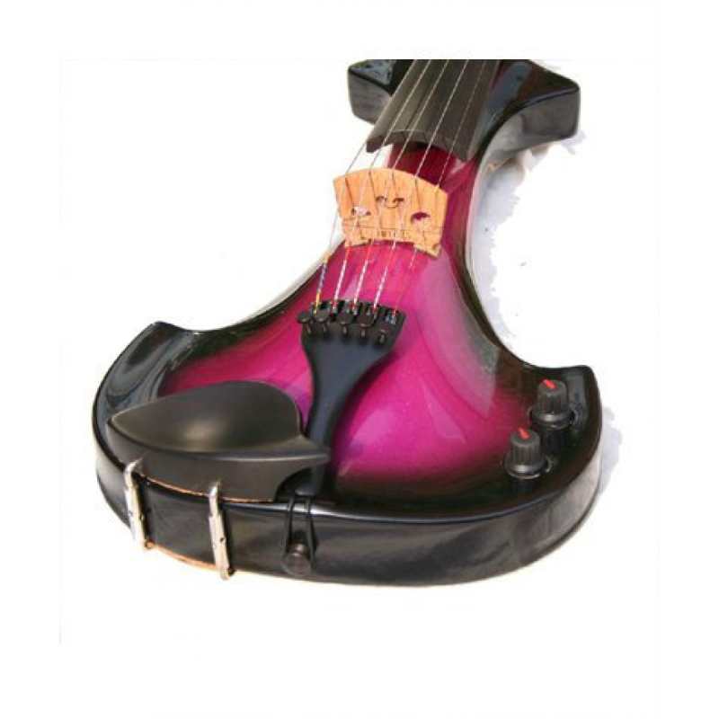Bridge Lyra 5-String Electric Violin In Purple With Fibre Bow & Hard Oblong Case - Image 4