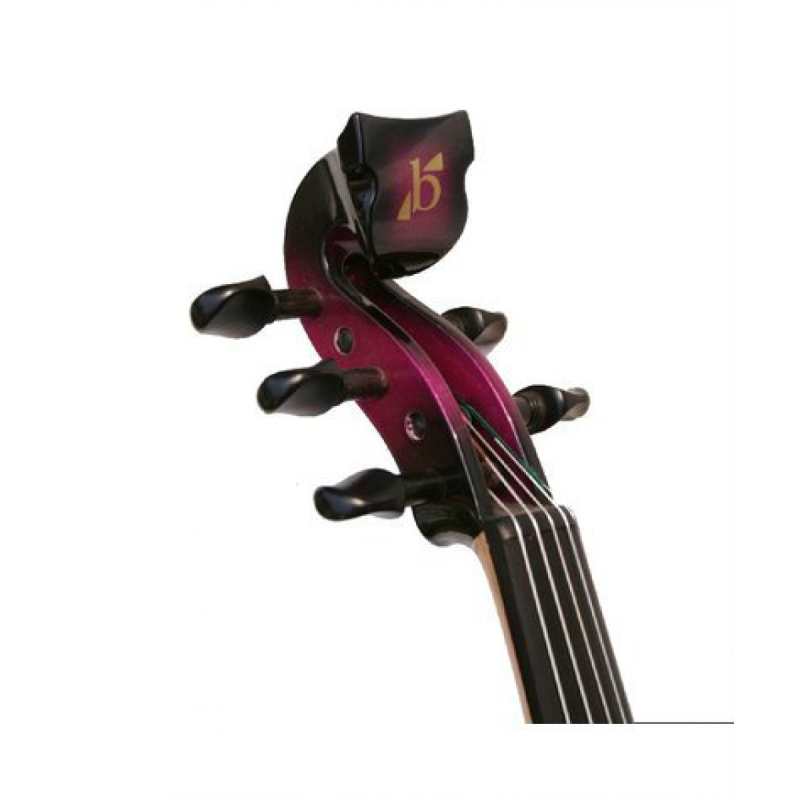 Bridge Lyra 5-String Electric Violin In Purple With Fibre Bow & Hard Oblong Case - Image 5