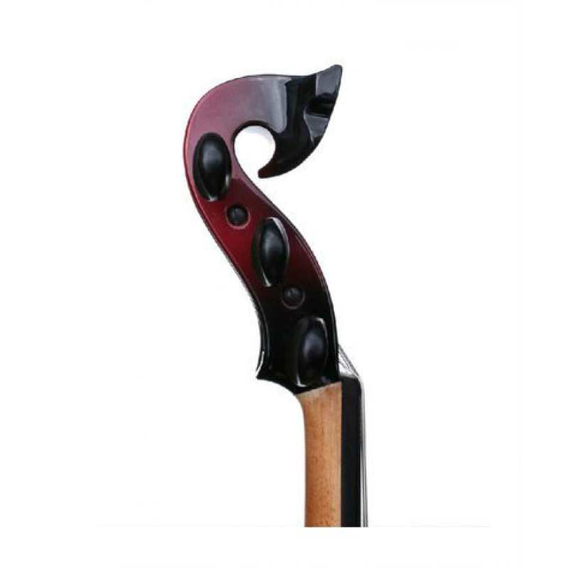 Bridge Lyra 5-String Electric Violin In Red With Carbon Bow & Hard Oblong Case - Image 2
