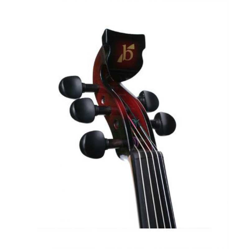 Bridge Lyra 5-String Electric Violin In Red With Carbon Bow & Hard Oblong Case - Image 3