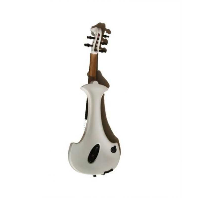 Bridge Lyra 5-String Electric Violin In White With Carbon Bow & Hard Oblong Case - Image 5