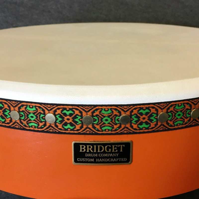 Bridget 18" Tuneable Bodhran in Copper Orange - Image 4