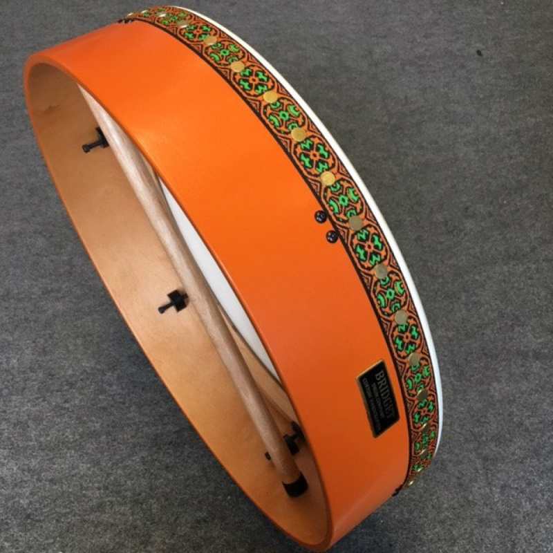 Bridget 18" Tuneable Bodhran in Copper Orange - Image 6