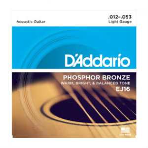 3 Sets of D'Addario EJ16 Phosphor Bronze Acoustic Guitar Strings 12-53