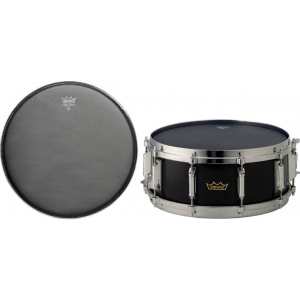 Remo Ambassador 14" Ebony Suede Batter Top Head Black Dot Bottom (ES081410)
