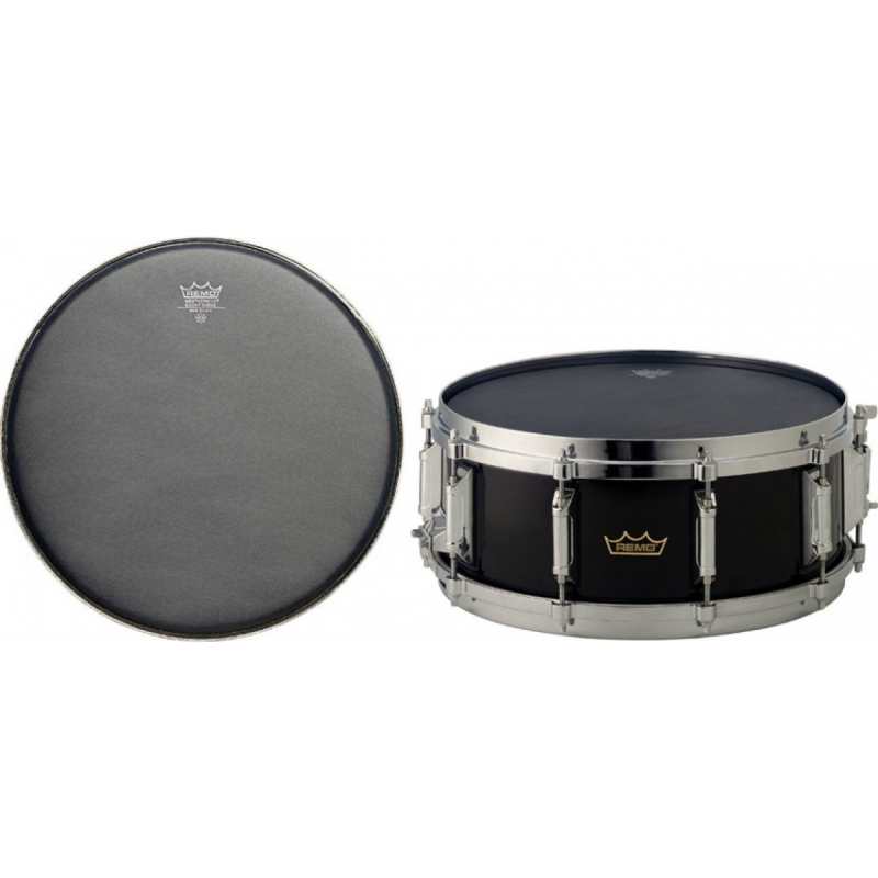 Remo Ambassador 14" Ebony Suede Batter Top Head Black Dot Bottom (ES081410)