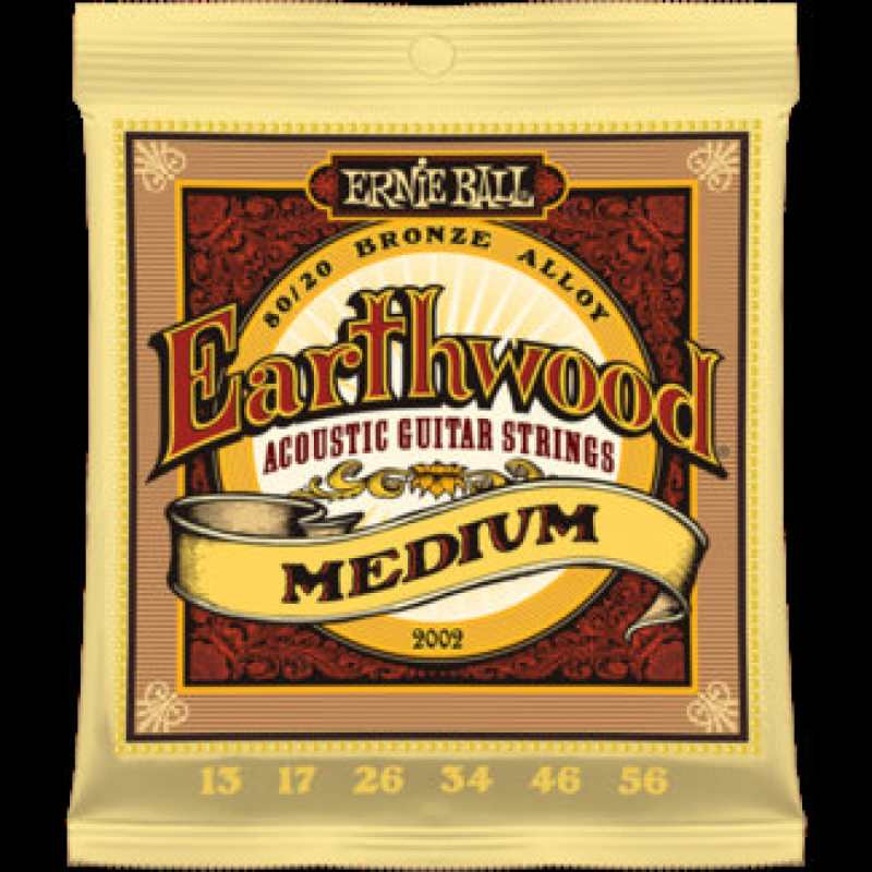 3 Sets of Ernie Ball Earthwood 2002 80/20 Bronze Acoustic Guitar Strings 13-56
