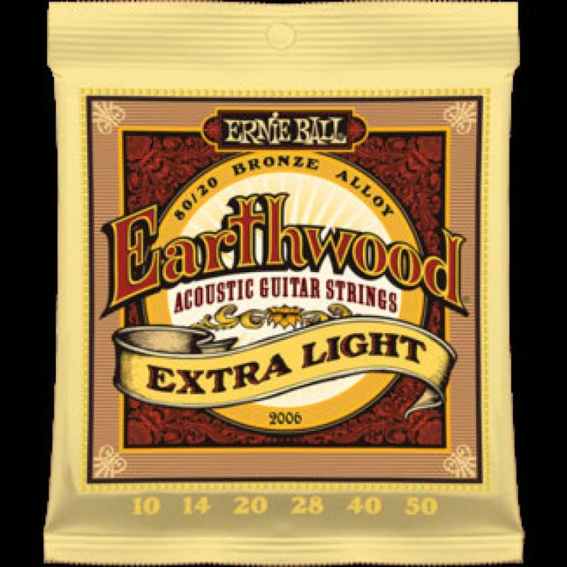 3 Sets of Ernie Ball Earthwood 2006 80/20 Bronze Acoustic Guitar Strings 10-50