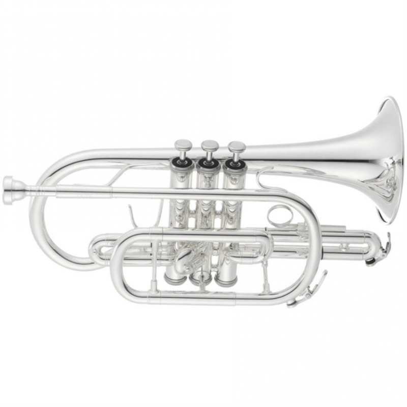 Jupiter JCR-700SQ Bb Cornet in Silver Plated Finish with Backpack Softcase & Mouthpiece [student model ‘shepherd’s crook’ short bell brass band model JCR700SQ] - Image 4