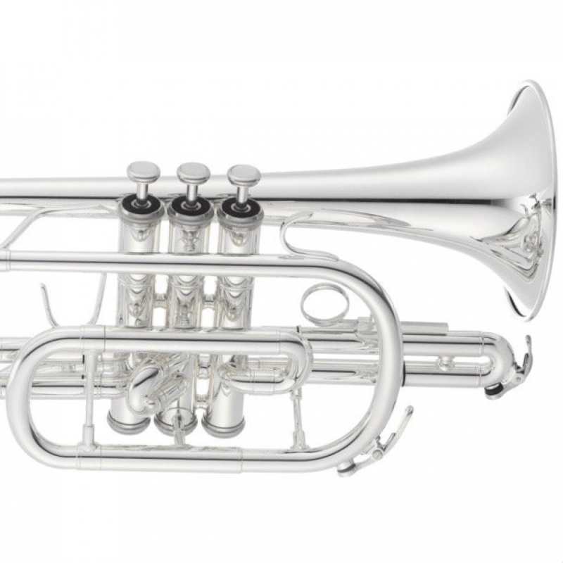 Jupiter JCR-700SQ Bb Cornet in Silver Plated Finish with Backpack Softcase & Mouthpiece [student model ‘shepherd’s crook’ short bell brass band model JCR700SQ] - Image 3
