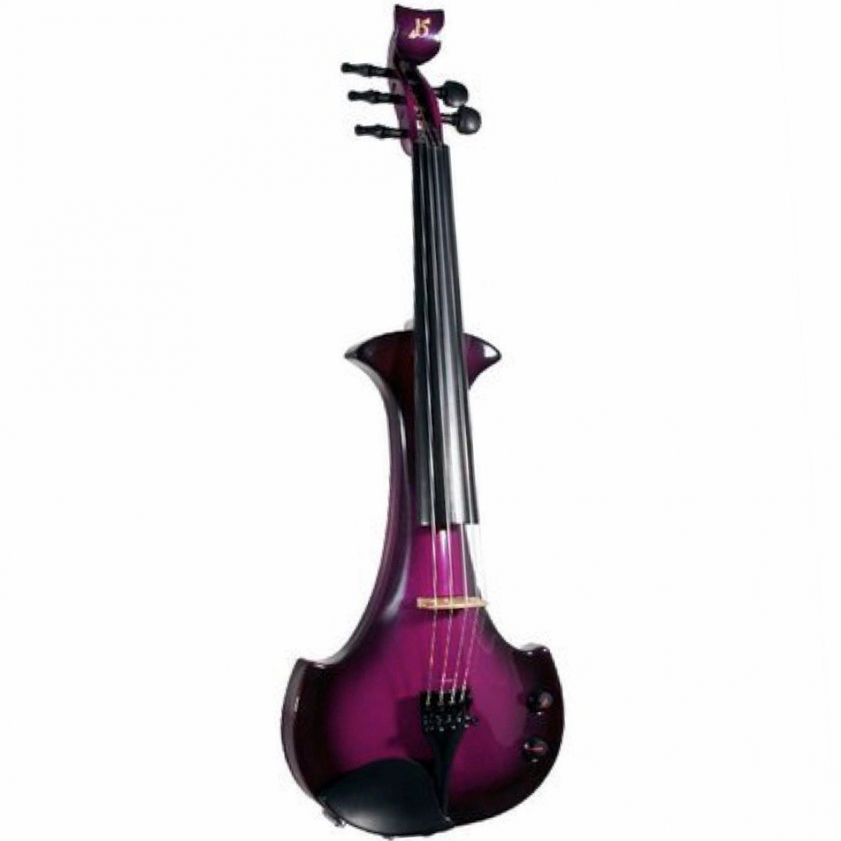 Bridge Lyra 5 String Electric Violin In Purple With Fibre Bow Hard Oblong Case Promenade Music