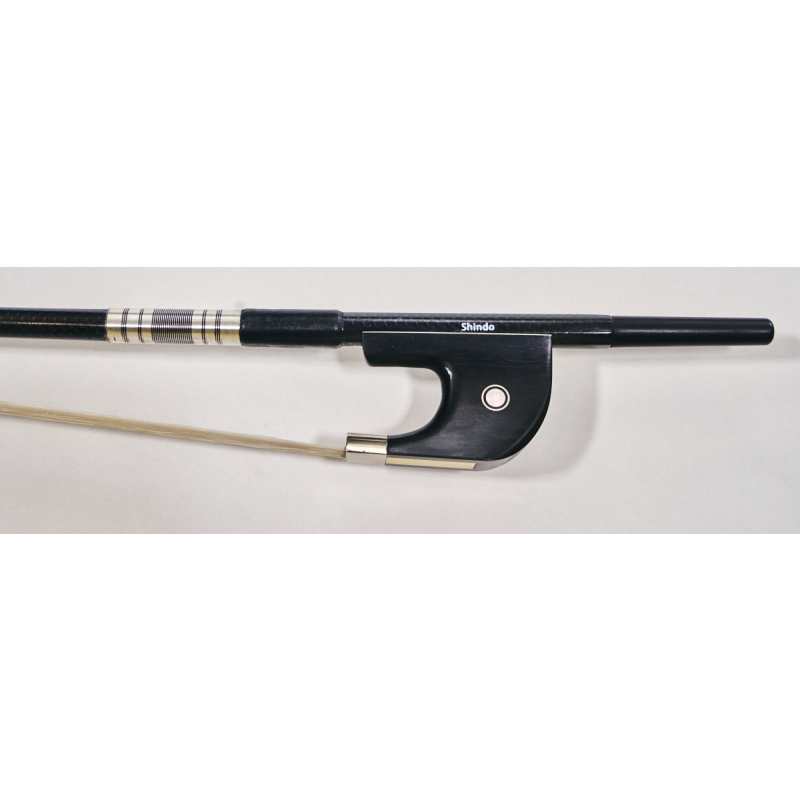 Shindo 400 Series Woven Carbon German Style 3/4 Size Double Bass Bow with Round Stick (CBG.400.WC.R.34) - Image 3