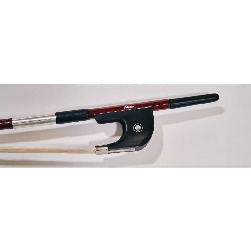 Shindo 600 Series Carbon with Pernambuco Vaneer German Style 3/4 Size Double Bass Bow with Round Stick and Foam Bow Case (CBG.600.CP.R.34) - Image 6