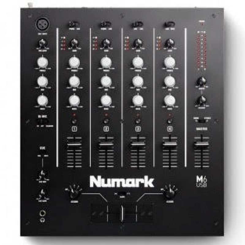 Numark M6 USB DJ Mixer, Black