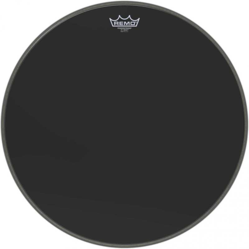 Remo Powerstroke 3, 20" Ebony Bass Drum Head W/ DynamO Underlay (P31020ES)
