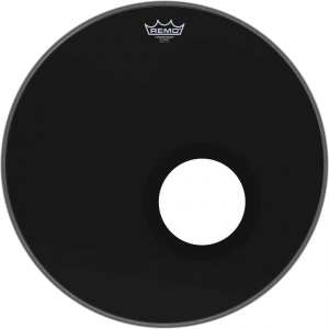 Remo Powerstroke 3, 20" Ebony Bass Drum Head W/ Fixed DynamO Ring (P31020ESDM)