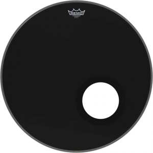 Remo Powerstroke 3, 22" Ebony Bass Drum Head W/ Fixed DynamO Ring (P31022ESDM)