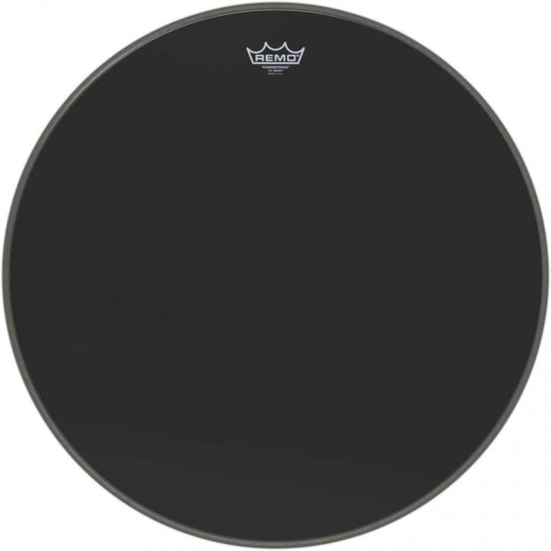 Remo Powerstroke 3, 24" Ebony Bass Drum Head W/ DynamO Underlay (P31024ES)