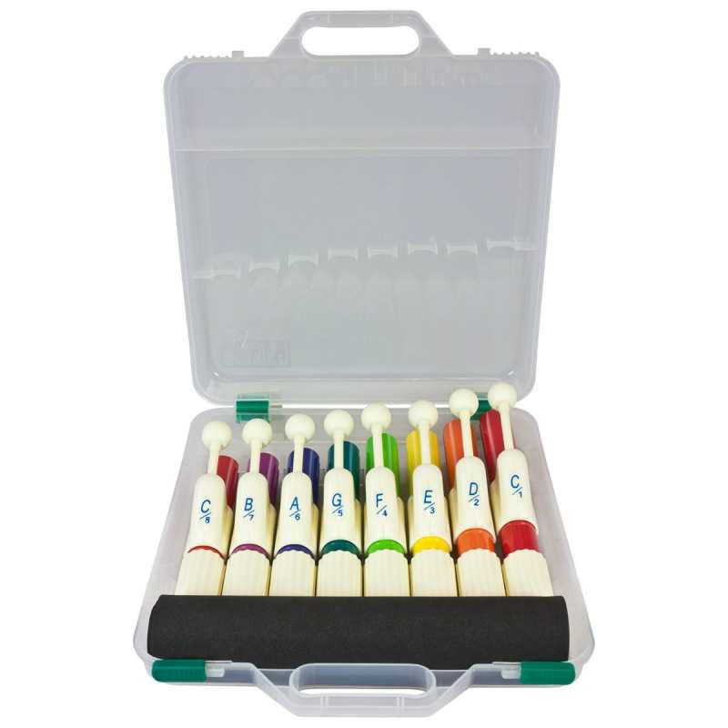 Percussion Plus PP015 Coloured Hand Chimes Set of 8 with Case - Image 3