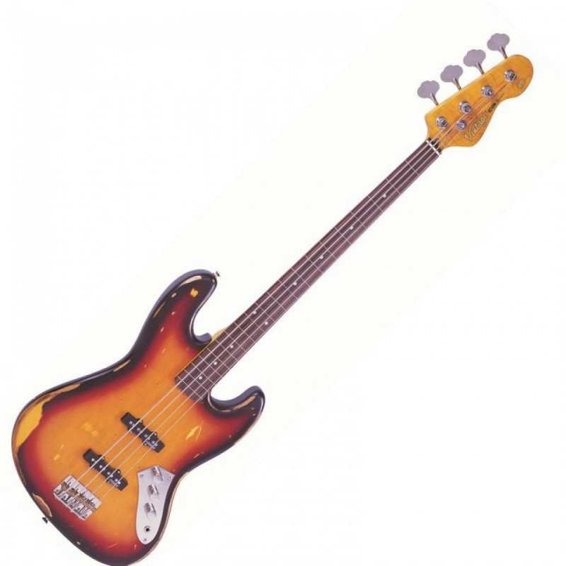 Vintage ICON V74 MRJP Fretless Bass in Sunburst (V74MRJP) - Image 2