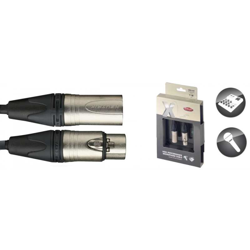 Stagg Male-Female XLR Lead 1M (3FT) Microphone Cable XMC1XX - Image 2
