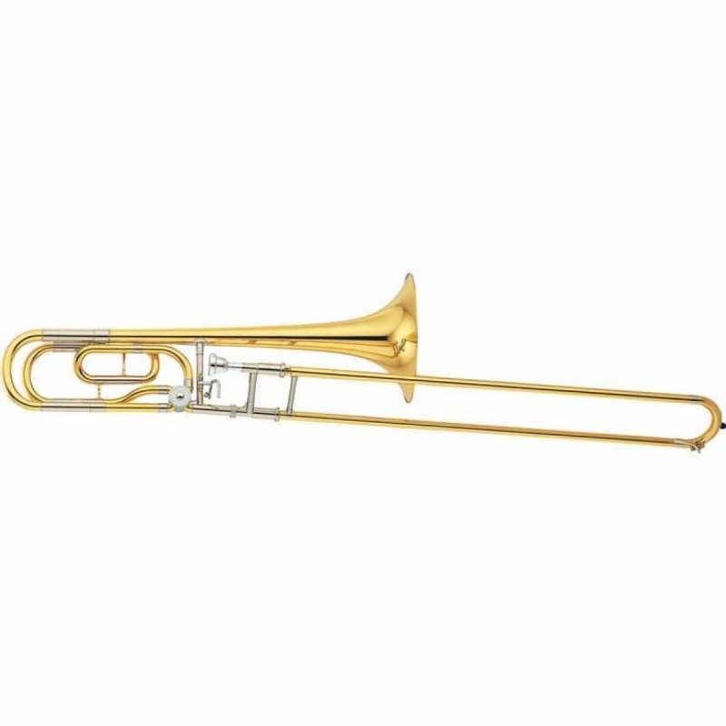 Yamaha YSL-640 Bb/F Tenor Trombone in Gold Lacquer Finish with Case & Mouthpiece (medium large bore professional model YSL640) - Image 2