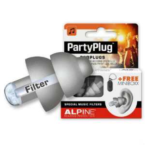 Alpine PartyPlug Ear Plugs in Silver - For Festival, Concert & Party-Goers