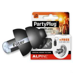 Alpine PartyPlug Ear Plugs in Black - For Festival, Concert & Party-Goers
